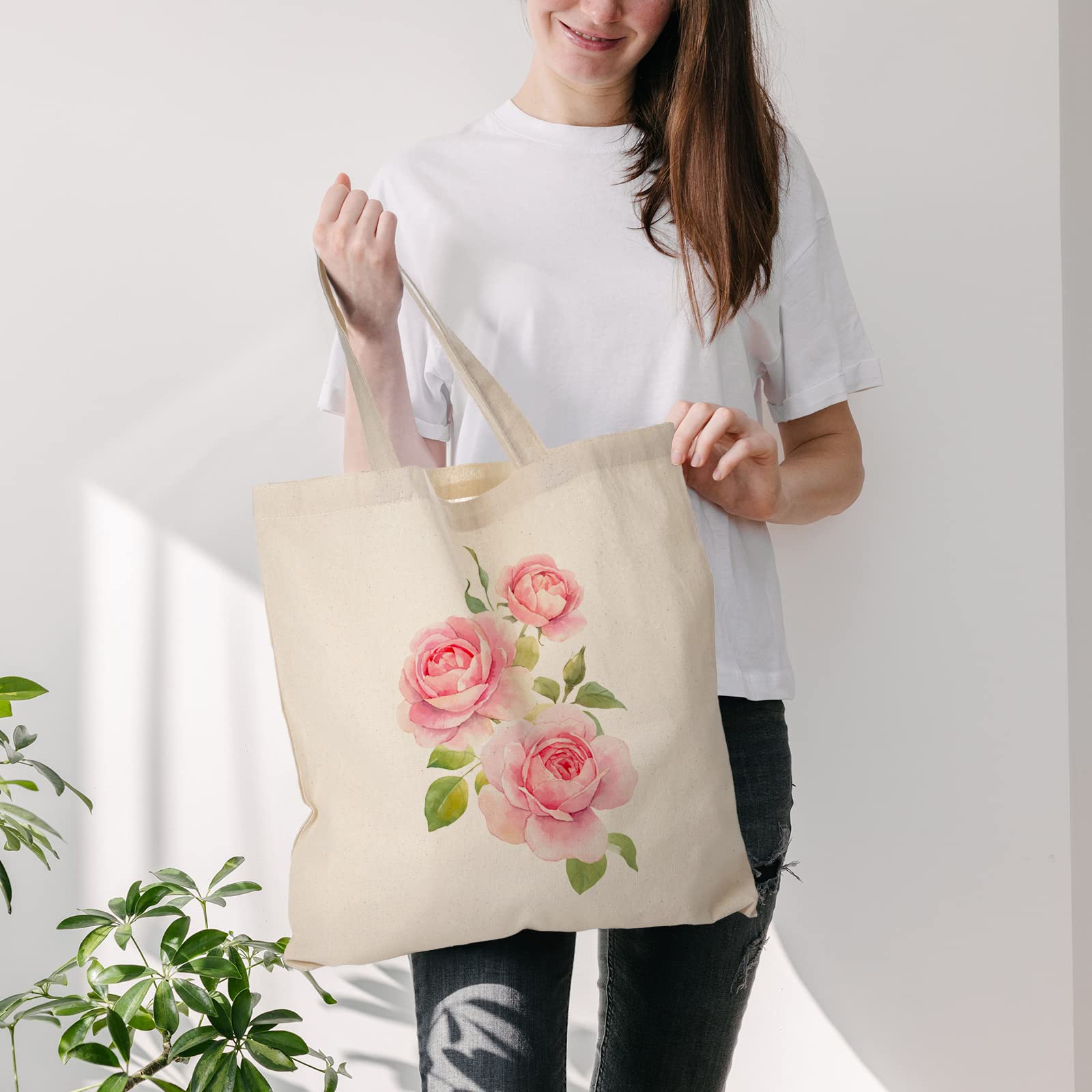 40 Pcs Canvas Tote Bags Bulk Sublimation Blank Natural Cotton Tote Reusable Grocery Cloth Large Shopping Bags And Ptfe Sheet For